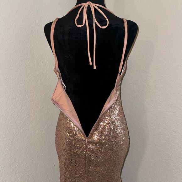 HELLO MOLLY Glitter Gypsy Dress Bronze Women's Small (4) Cocktail Homecoming - Picture 4 of 10